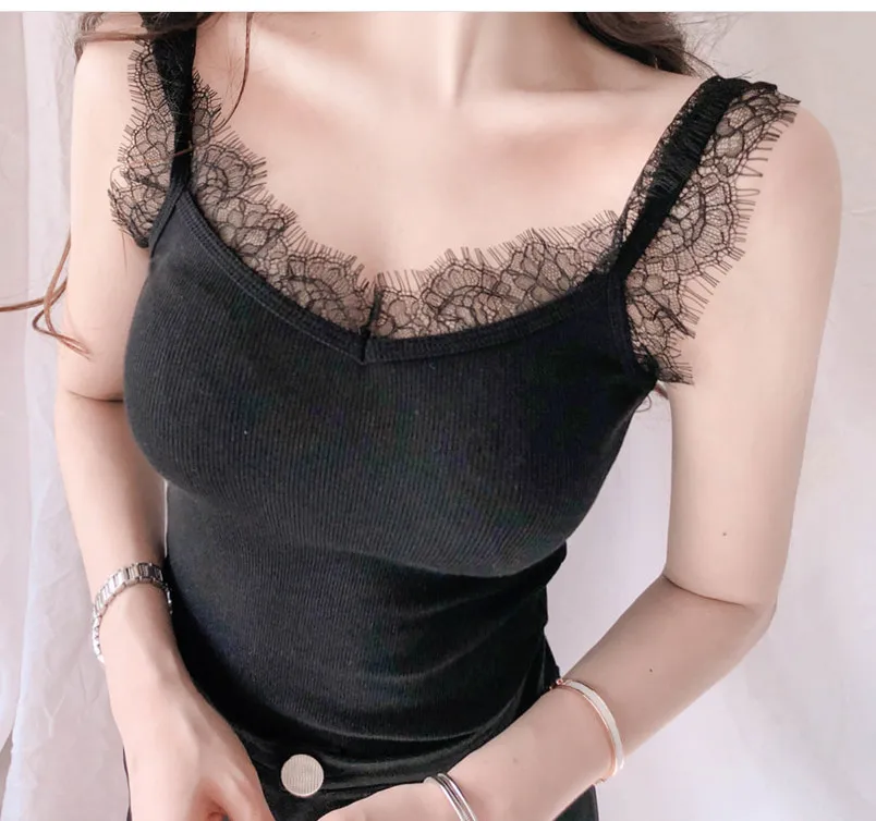 Сексуальная майка черного и белого цвета тонкий новый летний Женский