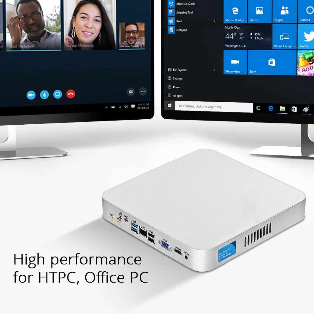 XCY Мини ПК компьютер Intel Core i7 7500U i5 7200U процессор windows/10 linux игровой ПК 4 к UHD HTPC HDMI VGA WiFi Настольный X26UL
