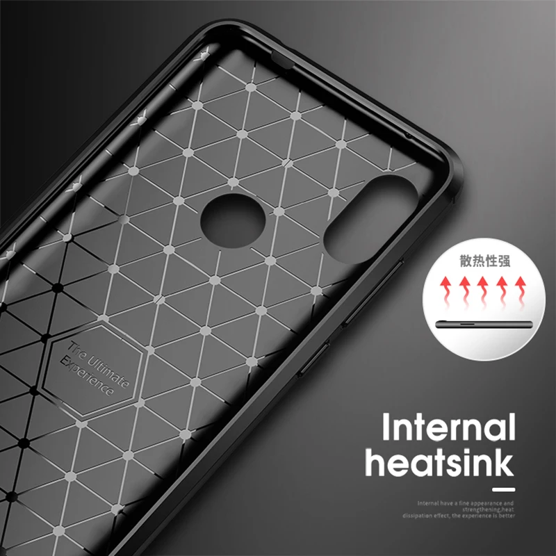 For Xiaomi Redmi Note 6 Pro Case Soft Silicone Brushed Carbon Fiber Xiomi Note6 6A Rugged Armor TPU Phone Cases Cover |