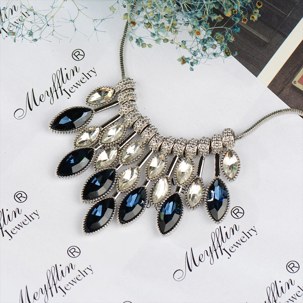 Meyfflin Collier Femme массивное ожерелье s& Кулоны Кристалл Макси ожерелье для женщин Женская Цепочка Воротник модное ювелирное изделие
