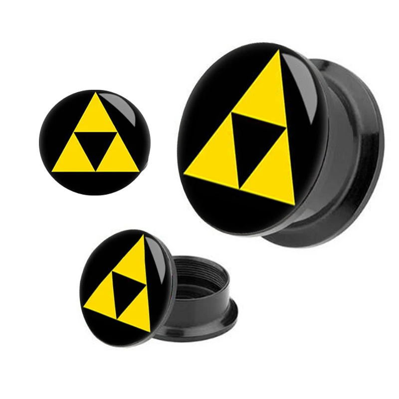 1 пара Горячая продажа черный акриловый Треугольник смерти затычки для ушей