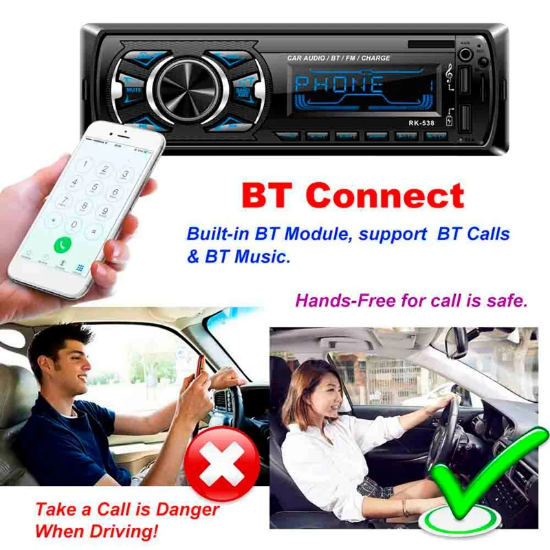 1Din автомобильный fm-радио Mp3 Wma плеер Bluetooth Aux аудио плеер