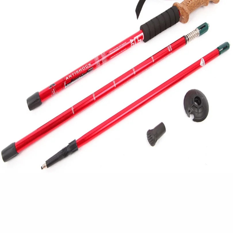 Телескопическая Пеший Туризм палка треккинг полюса 3 х секций сплав 7075 ультра