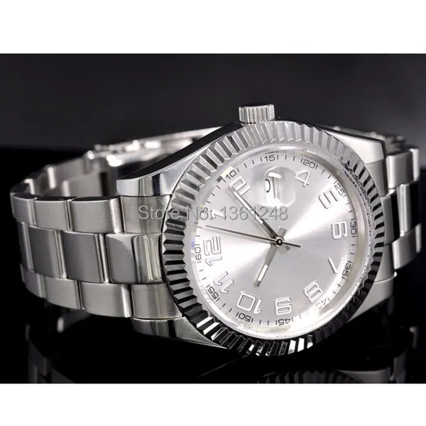 40 мм parnis белый циферблат винтажные мужские часы с автоматическим механизмом P25 |