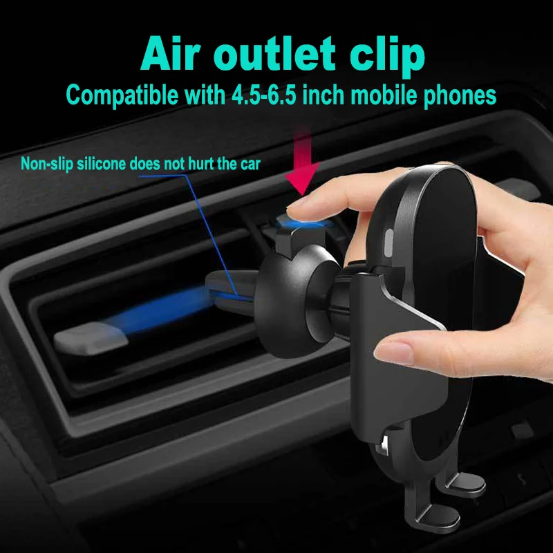 

Fast QI Fully Automated Wireless Magnetic Car Charger Holder with Infrared Sensor for Phone TD326