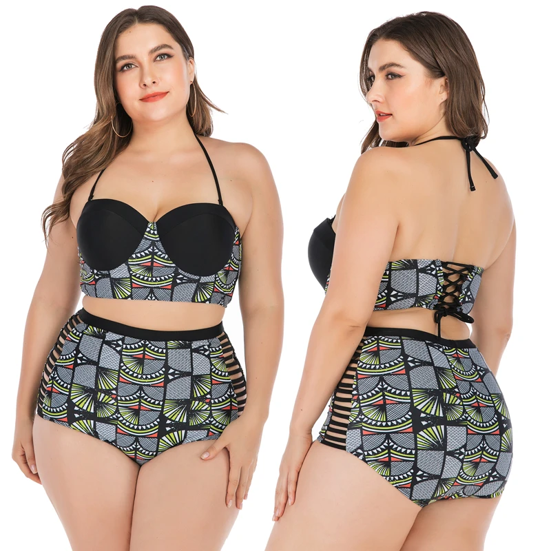 Woman Bikini Two Pieces 2019 Plus size Swimsuits Women Push-up Padded Bra Zwempak Beach wear Swim Suit Tankini Biquine |