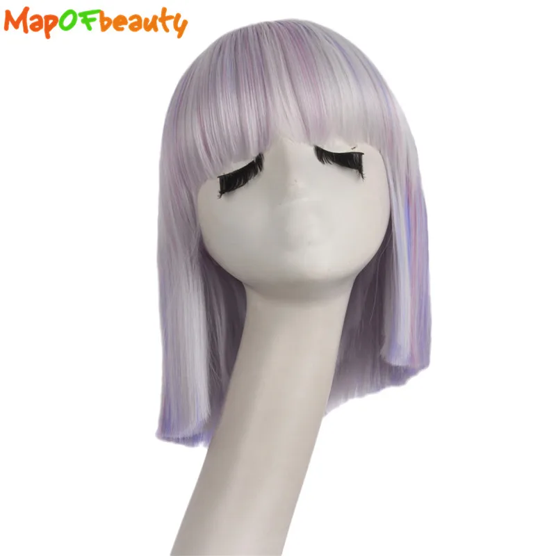 MapofBeauty Короткий прямой парик для косплея смешанные фиолетовые цвета