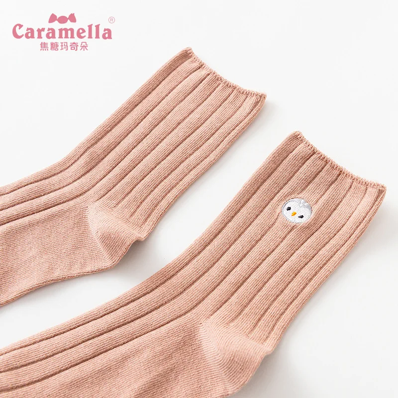 Партия из 4 пар Caramella зима-осень Для женщин носки Модные хлопковые носки с картинками для Для женщин Meias