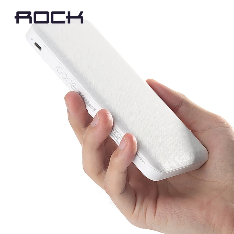 ROCK power Bank 10000 мАч для iPhone X XS MAX XR 8 портативное Внешнее зарядное устройство Xiaomi Mi huawei