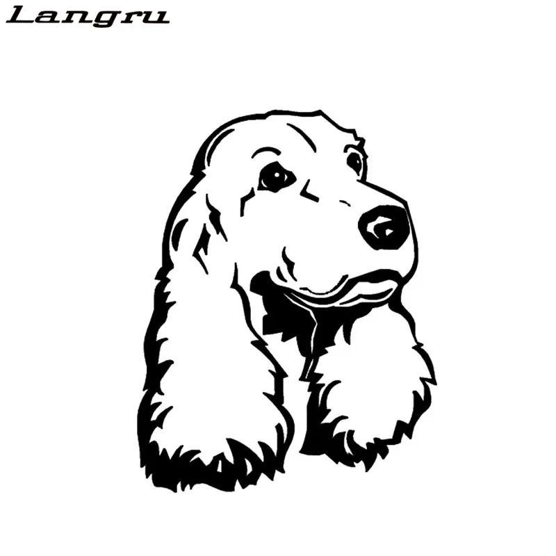 Langru Cocker Spaniel автомобильные наклейки с собаками Милая Виниловая наклейка для