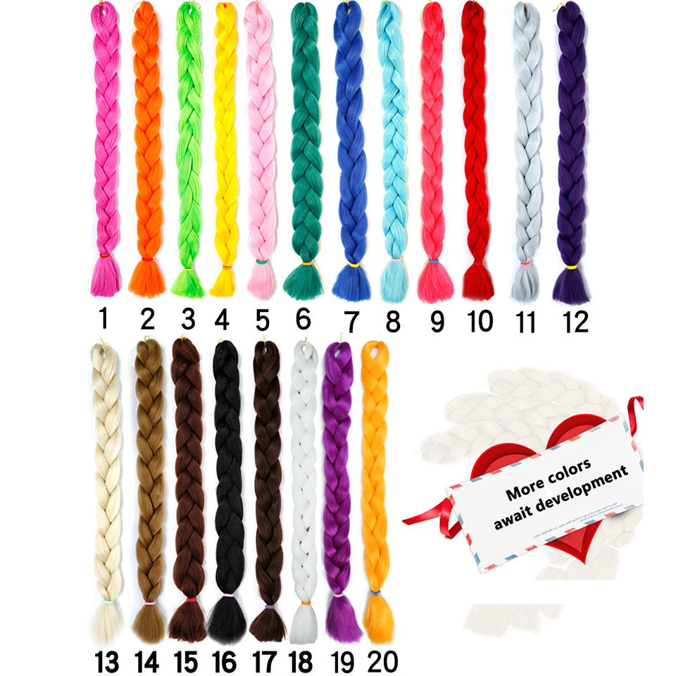 WTB 82 ''165 г 20 цветов Розовый Фиолетовый Красочные огромные косы объемные синтетические волосы африканские плетеные волосы стиль вязанные волосы