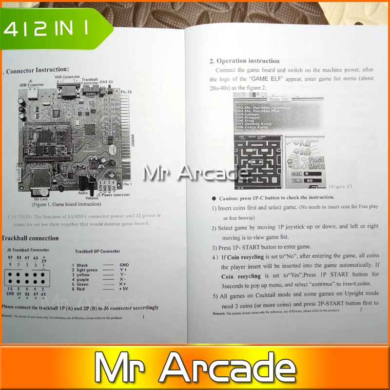 Новое поступление оригинальная Jamma аркадная игра эльф 412 в 1 картридж-можно играть с CGA& VGA Вертикальная аркадная игра Pcb