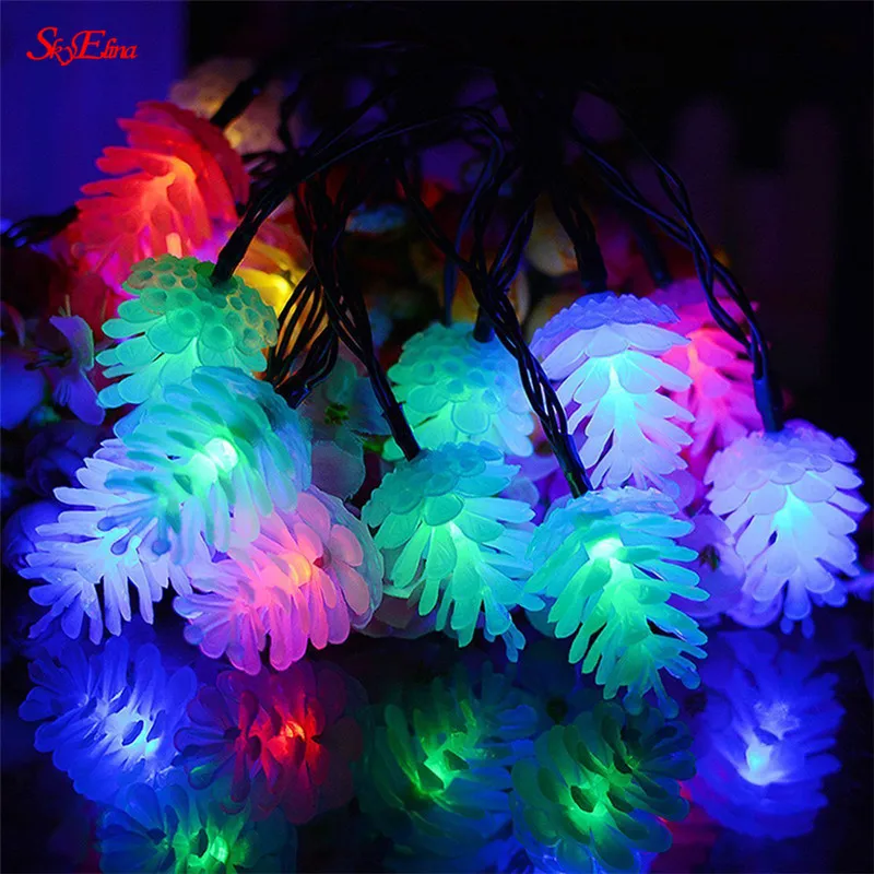 Светодиодный ная Рождественская подвесная гирлянда в виде сосны 1 5/3/6 м|Кулоны и