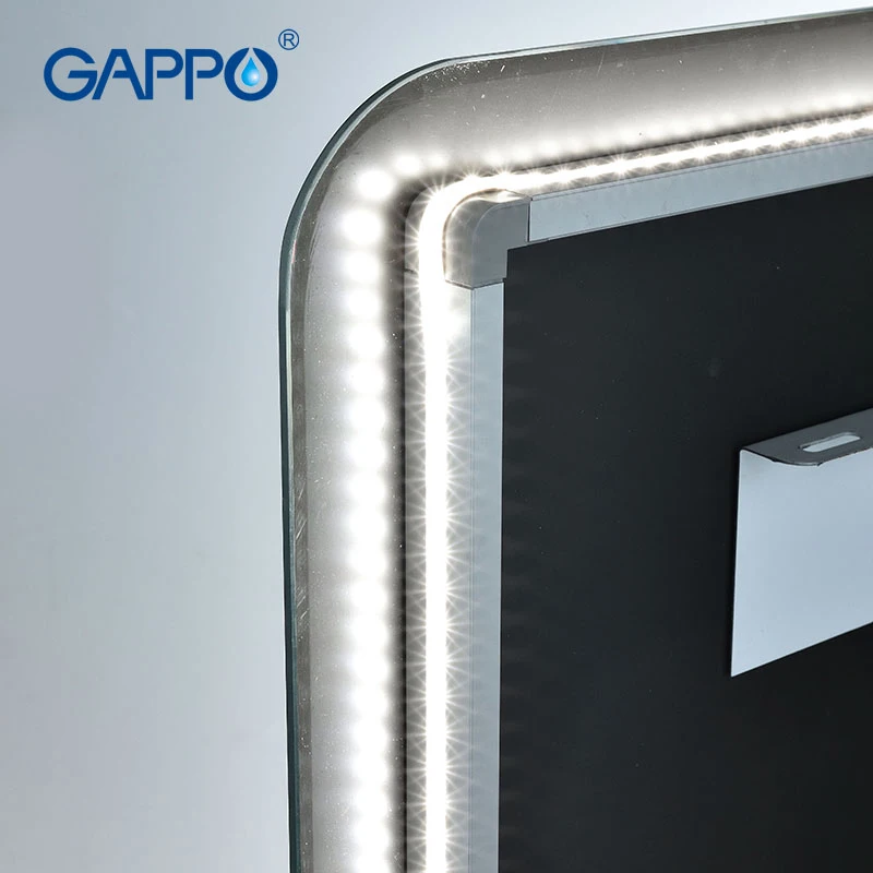 Gappo зеркала для ванной Led косметическое зеркало настенный квадратный светильник для ванной комнаты зеркало для макияжа сенсорный переключатель Регулируемый Светильник