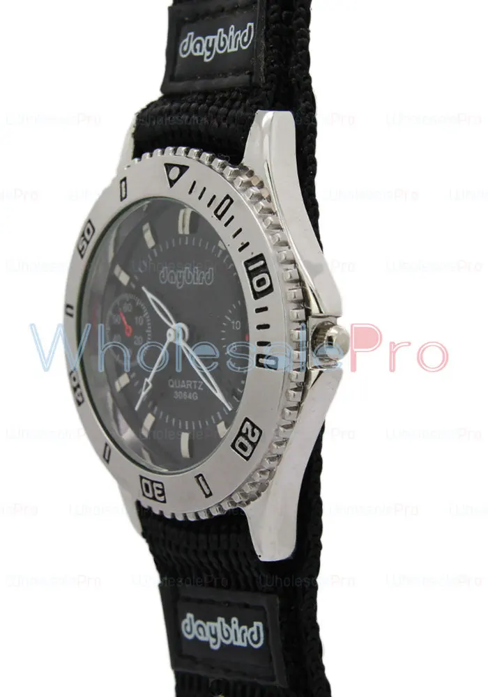 WholesalePro Daybird Men's Fabric Watchband Black Dial Subdial Quartz Sprots Watch-Black | Наручные часы
