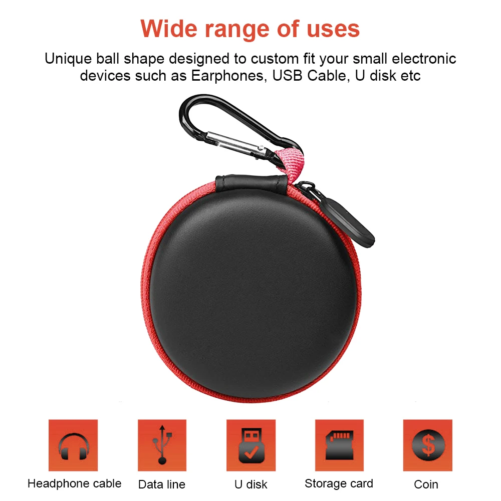 Hoomall наушники USB кабель коробка для хранения портативный жесткий круглый в форме