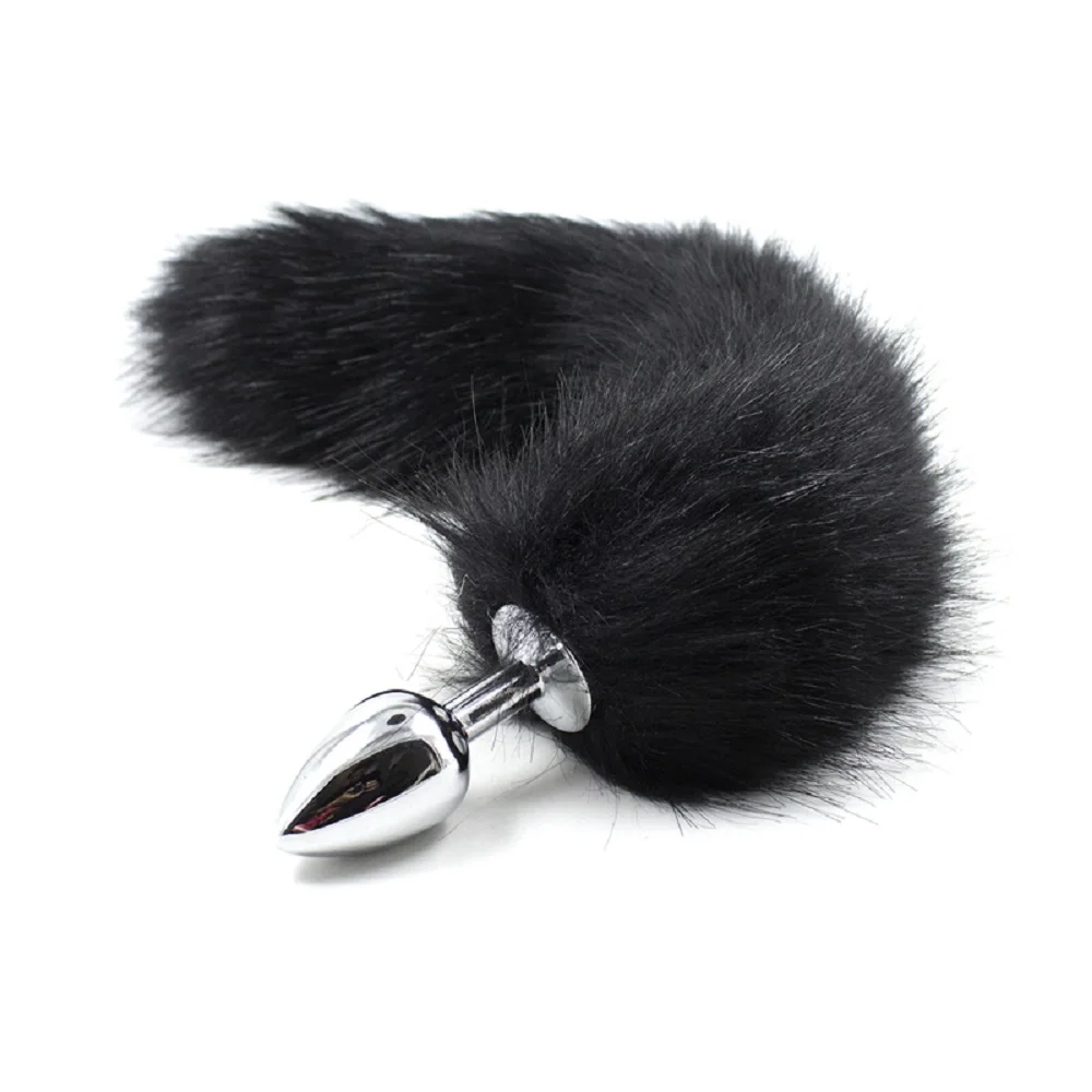 Fetish Fantasy Soft Wild Fox Tail Metal Steel /Silicone Anal Plug Butt for Women Cosplay Accessories Crawls Paws |
