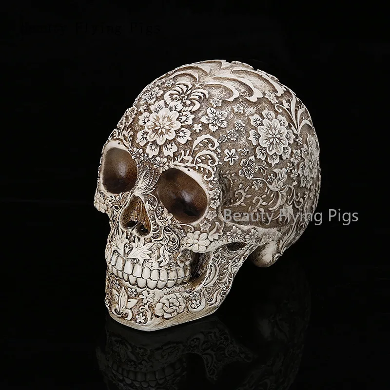 

Resin steamed head carved skull halloween gift skull bar cafe decoration