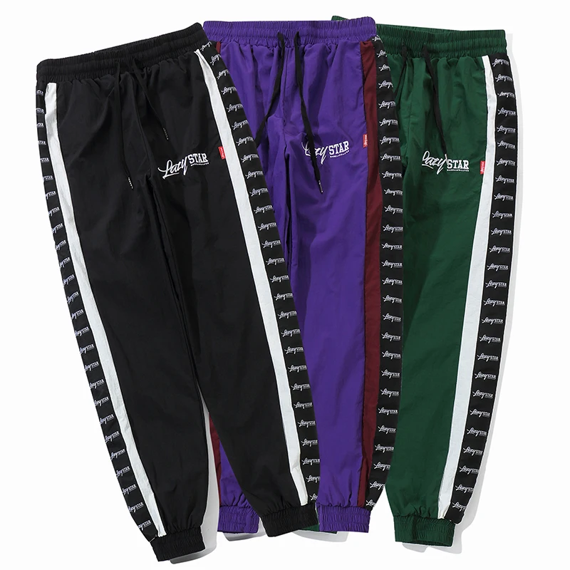 Хип уличная Для мужчин джоггеры Пант Sweatpant модные Harajuku полосатые спортивные