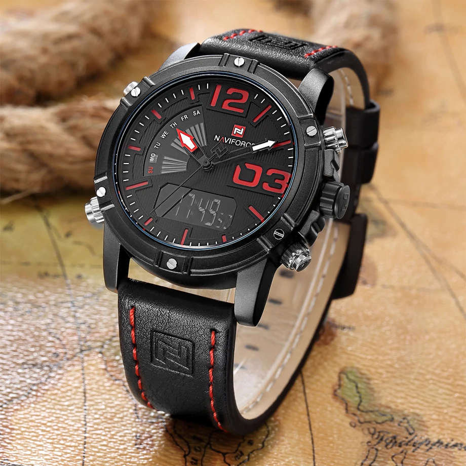 NAVIFORCE, часы для мужчин, модные, повседневные, задний светильник, часы, кварцевые наручные часы, армейские, военные часы, водонепроницаемые, Relogio Masculino