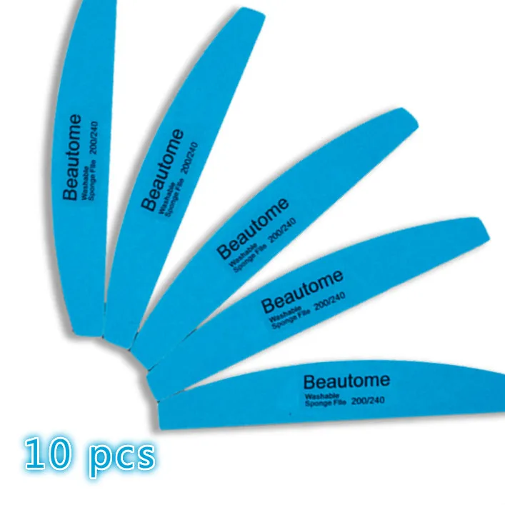 Beautome 10 шт./партия 200/240 зернистость синий полумесяц форма 2 стороны наждачная