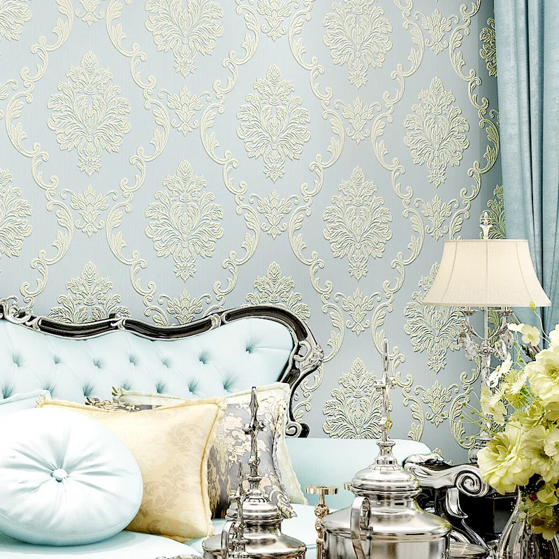 3D Pressure Relief luxurious europe Simple Living room nonwoven fabric wallpaper Bedroom TV background wall sticker | Дом и сад