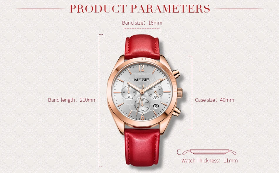 MEGIR, женские часы, Топ бренд, роскошные женские часы, Montre Femme,, модные розовые кварцевые женские часы, подарок для влюбленных, Relogio Feminino