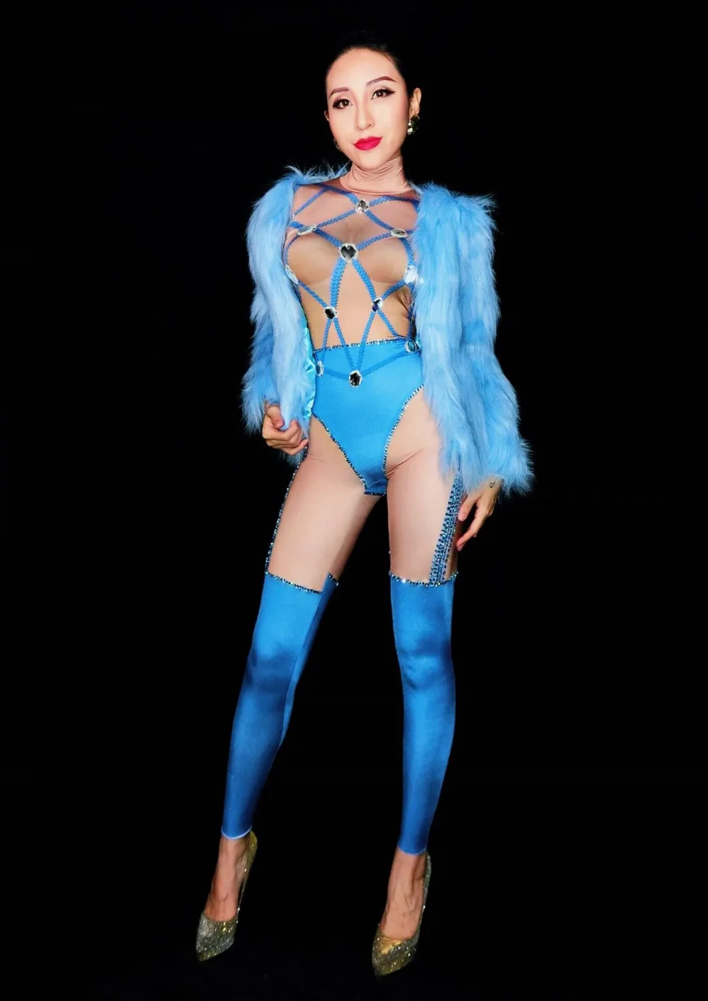 Женские сексуальные костюмы для празднования бара и вечеринки певец сценический