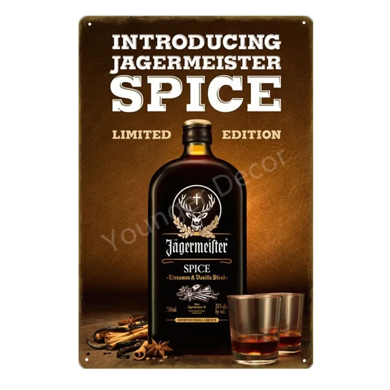 YD0042H Спиртовой напиток Jagermeister Peroni плакат Классическая Настенная Наклейка домашний бар Декор винтажная металлическая табличка виски вино жестяная вывеска YH006 - Цвет: YD0042H