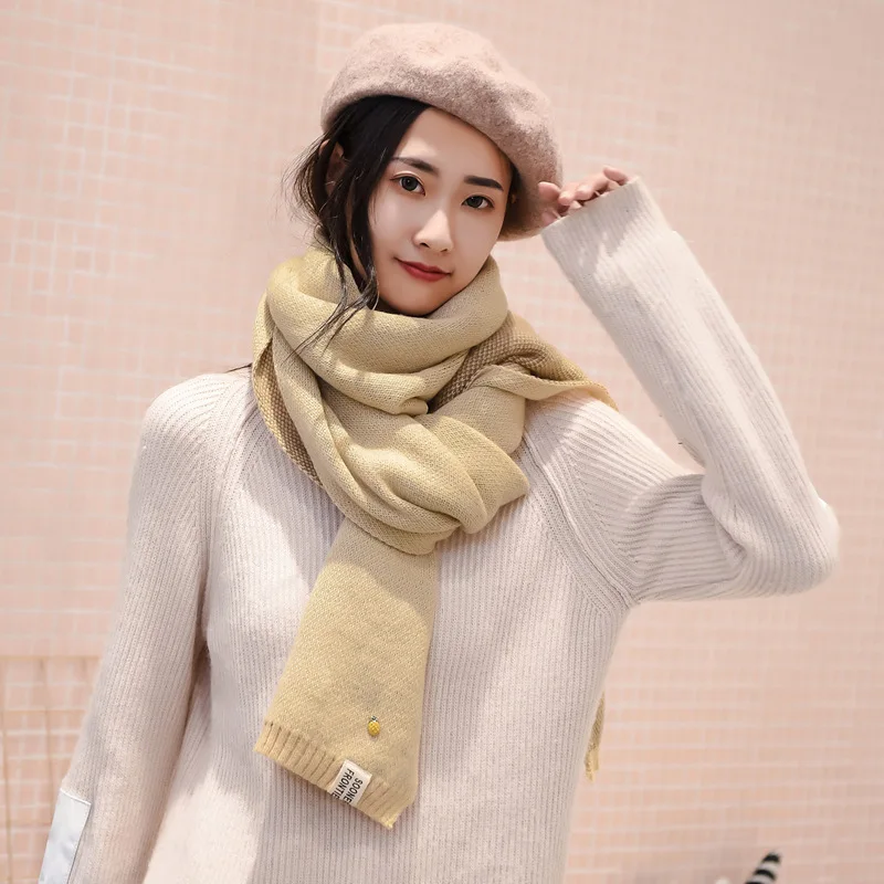 2018 новый теплый шарф на пуговицах с пряжкой женский зимний кашемировый модный