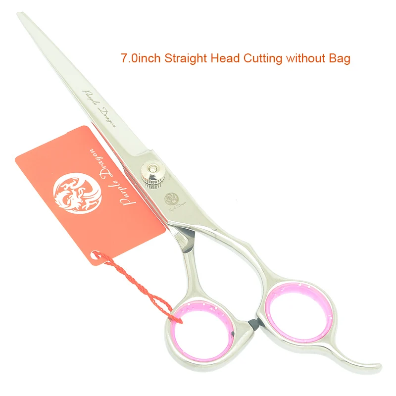 LZS0755 no Bag Purple Dragon 7.0" Dog Grooming Scissors Stainless Steel Pet Straight Curved Cutting Thinning Shears Dog Hair Trimmer LZS0754 - Цвет: LZS0755 no Bag