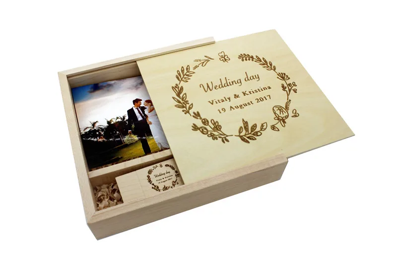JASTER maple фотоальбом деревянный usb+ коробка Memory stick USB 3,0 4 ГБ 8 ГБ 16 ГБ 32 ГБ 64 ГБ фотография подарок логотип на заказ(170*170*35 мм