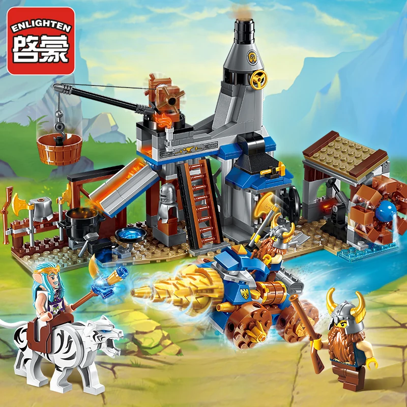 Enlighten Building Block War of Glory Attack Blacksmith Shop 3 Figures Educational DIY Assembly 368 pcs Bricks Toys Gift For Kid | Игрушки и