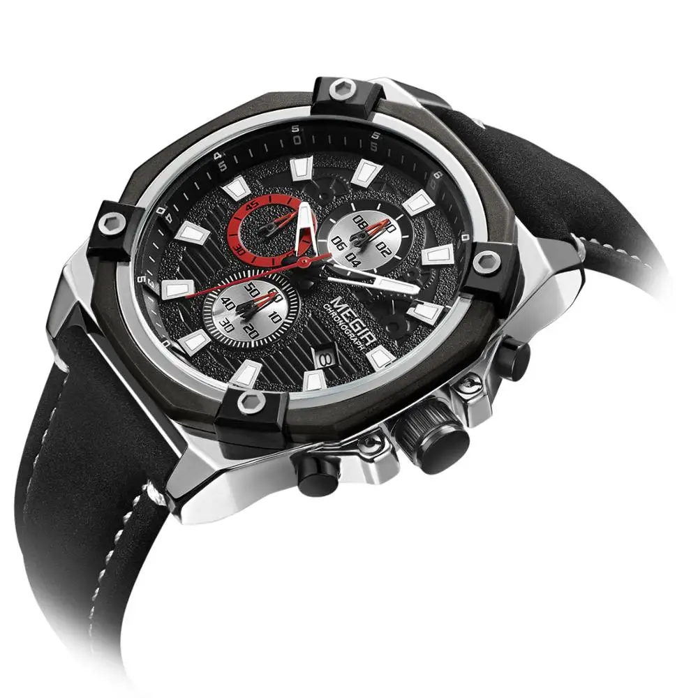 

MEGIR Watch Men Watches Simple BLACK WHITE Design Sport Waterproof Clock Watch Men Wristwatch relogio masculino reloj hombre