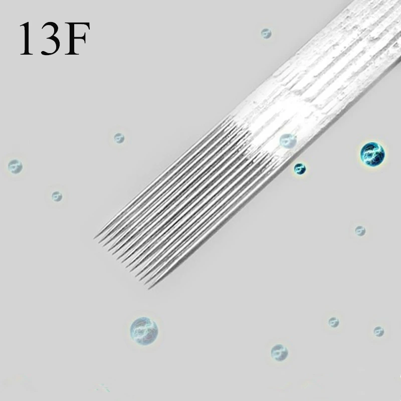 

Коробка 50 шт Одноразовые стерилизованные 13F иглы татуировки (13 плоские) Оптовая поставка