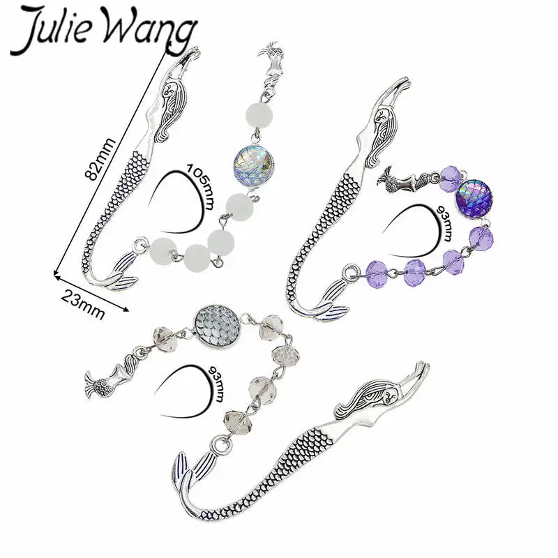 Книга маркер для чтения Julie Wang красивые стразы из сплава в форме русалки|Шармы| |