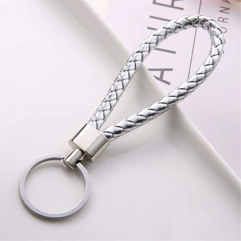 Simple Metal Cord Colour Knitted Key Chain for Women Color Ring Car Keychain Pendant Female Sleutelhanger A111 | Украшения и