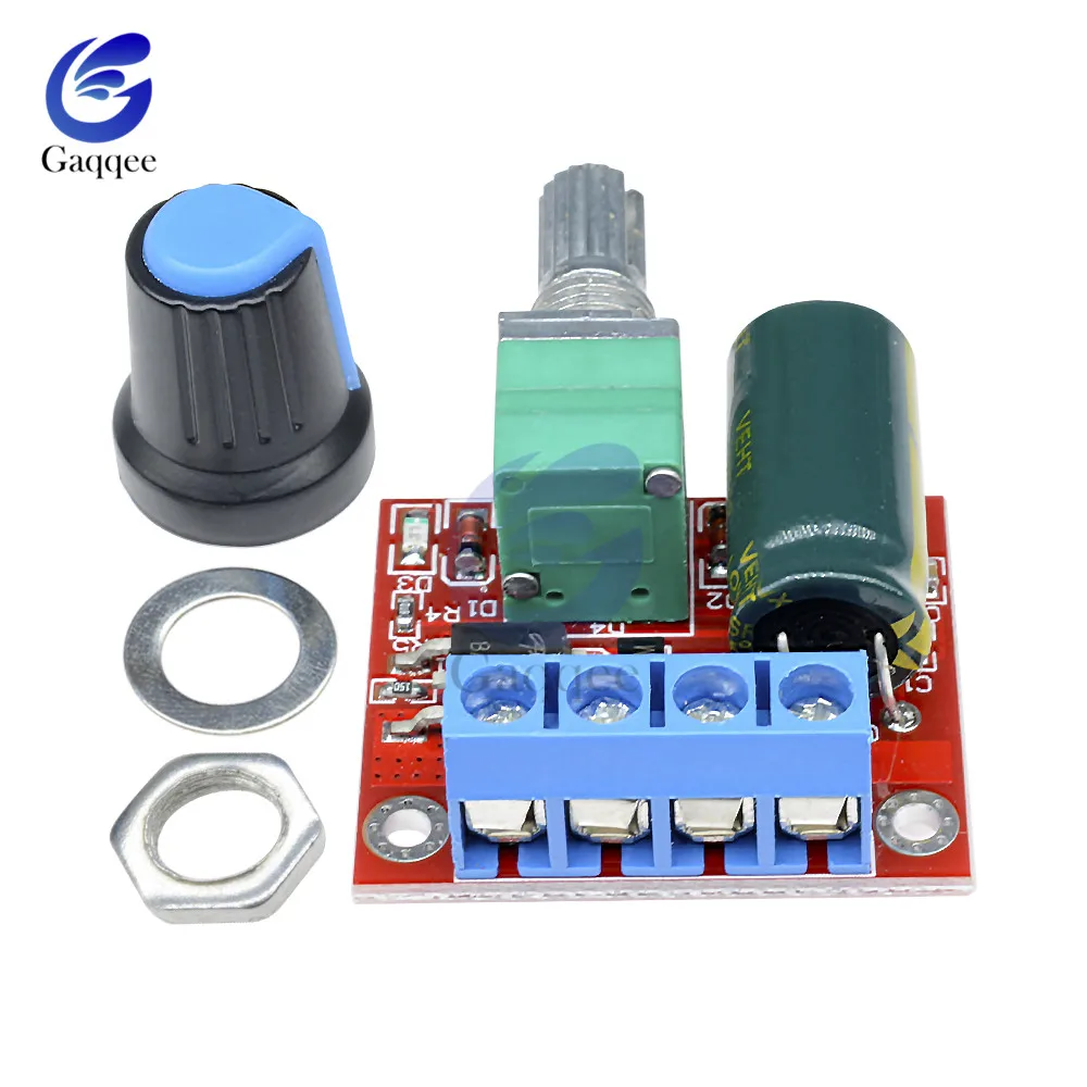 Mini 5A 90W 12V PWM контроллер скорости двигателя постоянного тока Module 4 5 V 35V
