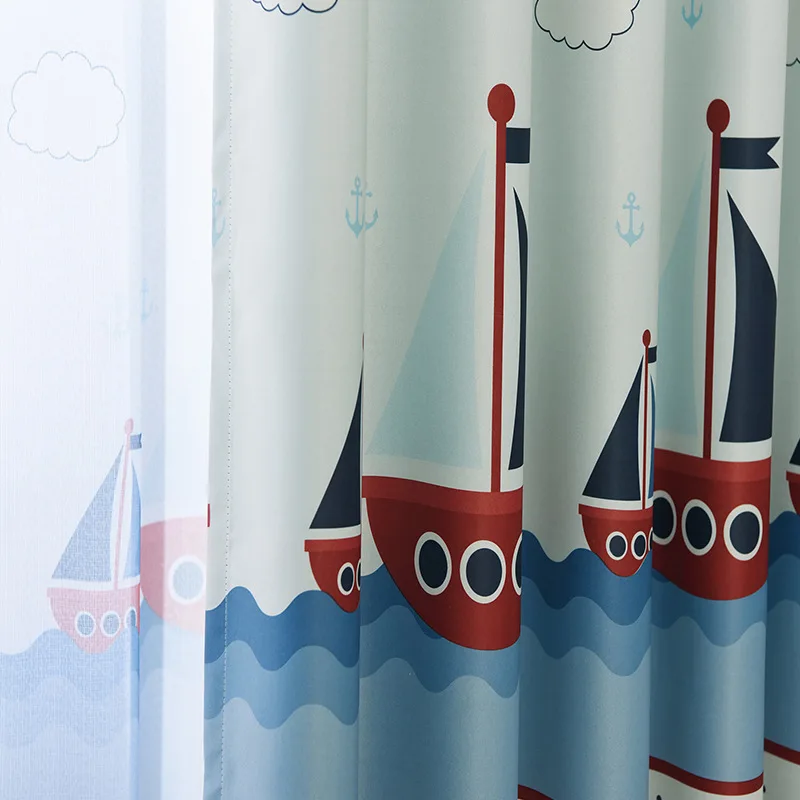 {Byetee} синие средиземноморские шторы для спальни с изображением парусника