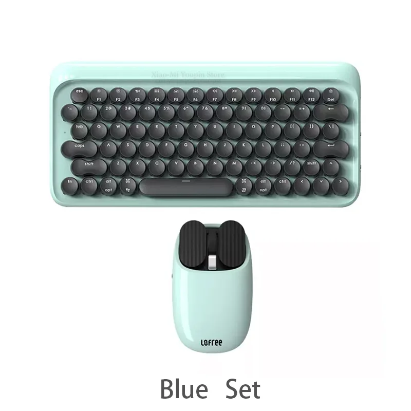 Blue Set Xiaomi Mijia LOFREE Bluetooth Беспроводная механическая клавиатура 79 клавишная клавиатура мышь 2,4G/Bluetooth двойной режим многофункциональная система - Цвет: Blue Set
