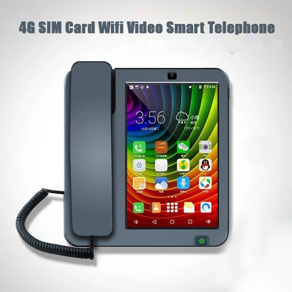 GSM SIM карта умный сенсорный экран Wi Fi видео фиксированный телефон с