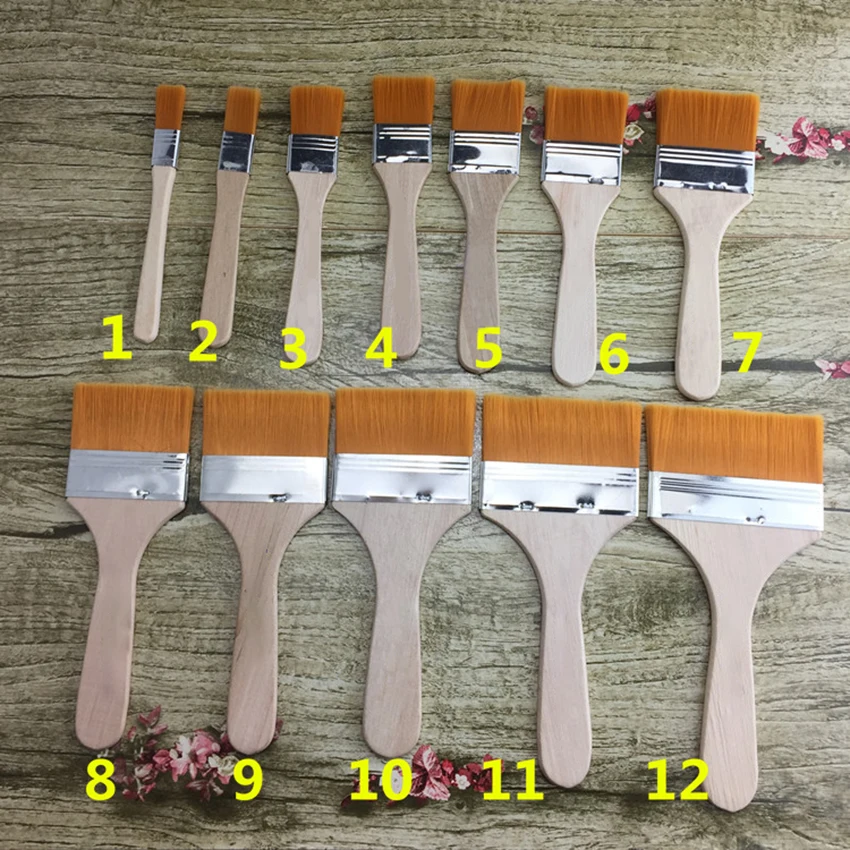 

Nylon Hair Painting Brush Oil Watercolor Water Powder Paint Brushes School Student Art Supplies Different Size Multi-application