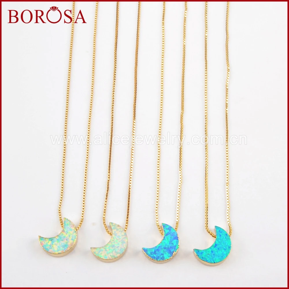 BOROSA 5/10 шт. смешанные Цвет Moon Форма золото Цвет белый/синий японский опал бусины ручной работы опал очарование ожерелья Самоцветы G1493