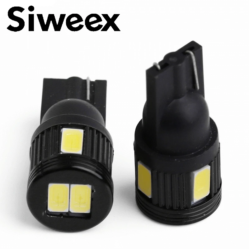 Комплект из 2 предметов, новинка, T10 белый 5630 6SMD лампочка W5W 194 168 175 для Подсветка регистрационного номера Боковая дверь лампы подсветки Подсветка салона