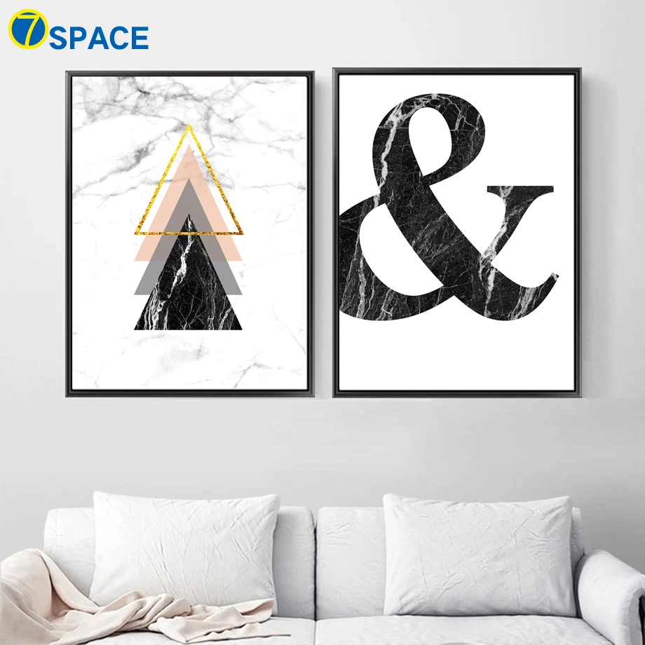 Geometric Marble Ampersand Wall Art Canvas Painting Nordic Posters And Prints Abstract Pictures For Living Room Home Decor | Дом и сад