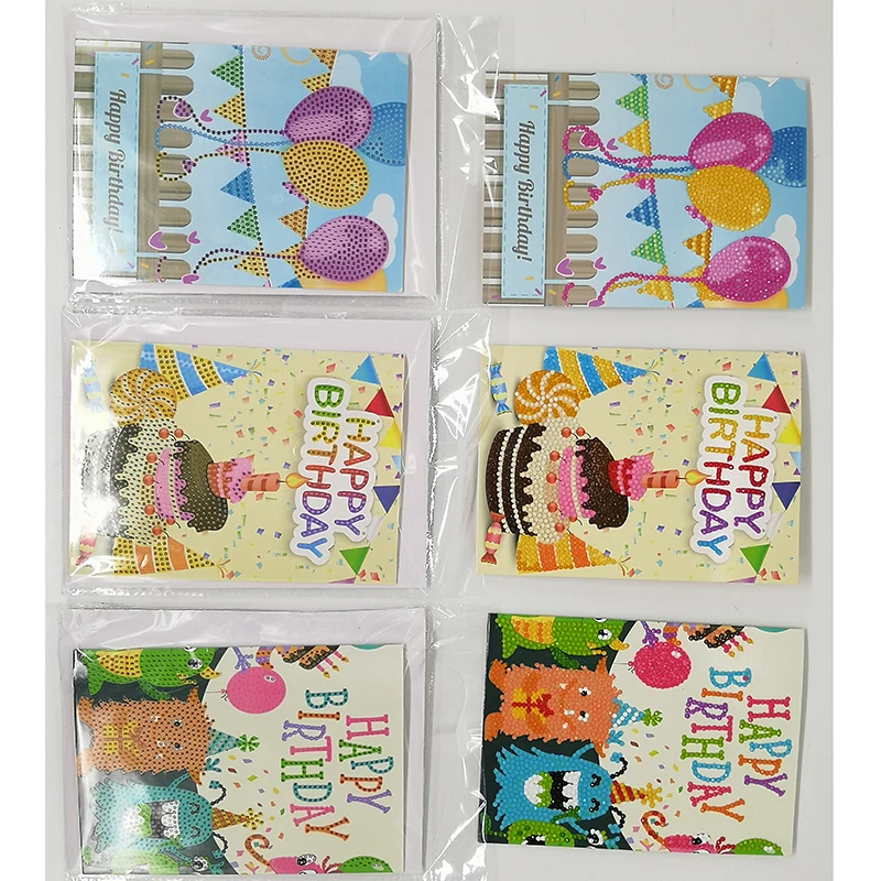 Поздравительные открытки с днем рождения Алмазная картина Полный Круглый 5d