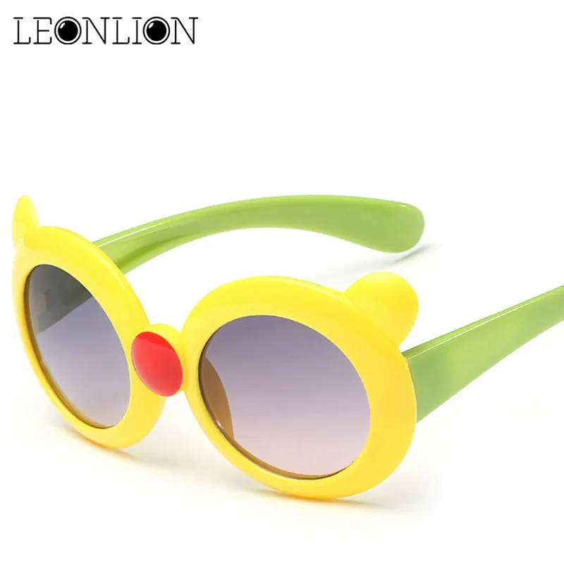 LeonLion 2018 Карамельный цвет мультфильм Детские солнечные очки Открытый силикагель