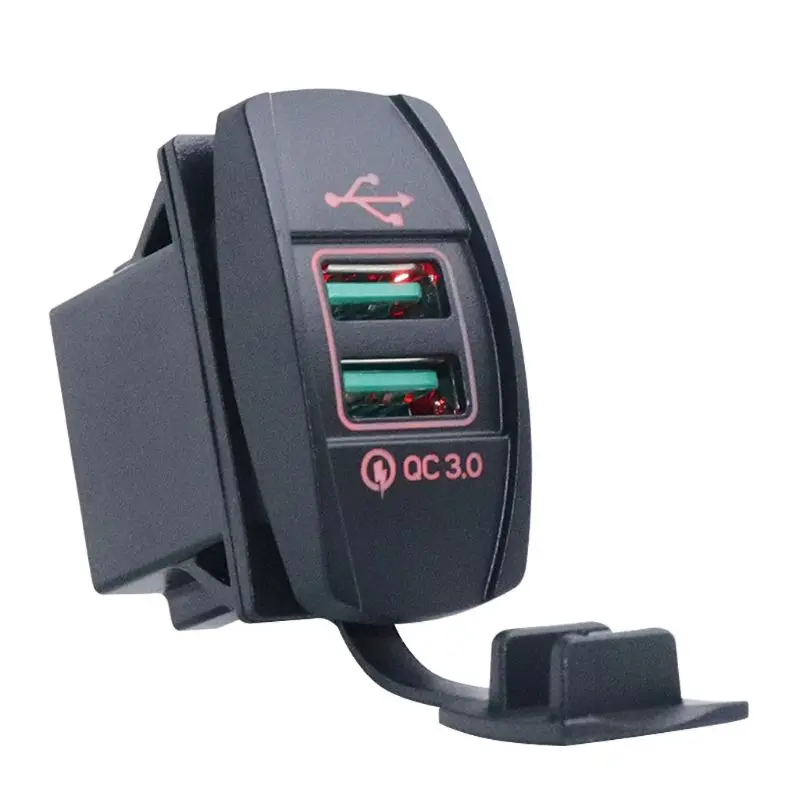 DIY двойной USB Quick Charge 3,0 светодиодный адаптер питания для быстрой зарядки 12 V/24 V автомобиля лодки мотоцикла SUV автобуса грузовика морского