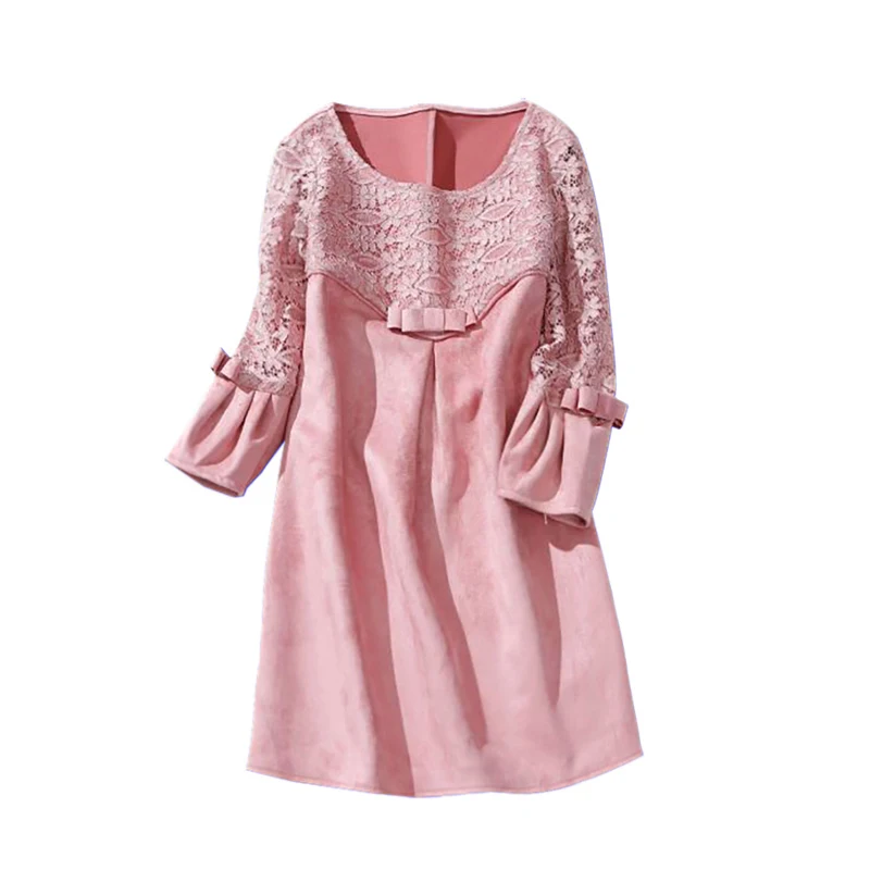Новинка 2017 женское платье из искусственной замши весенне-летнее винтажное