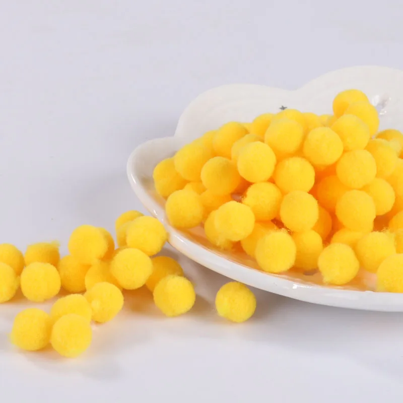 Issequins помпон 10 мм 15 мм Мягкие помпоны пушистые плюшевые поделки DIY помпоны шар меховой шар домашний декор швейные принадлежности - Цвет: 29 Dark Yellow